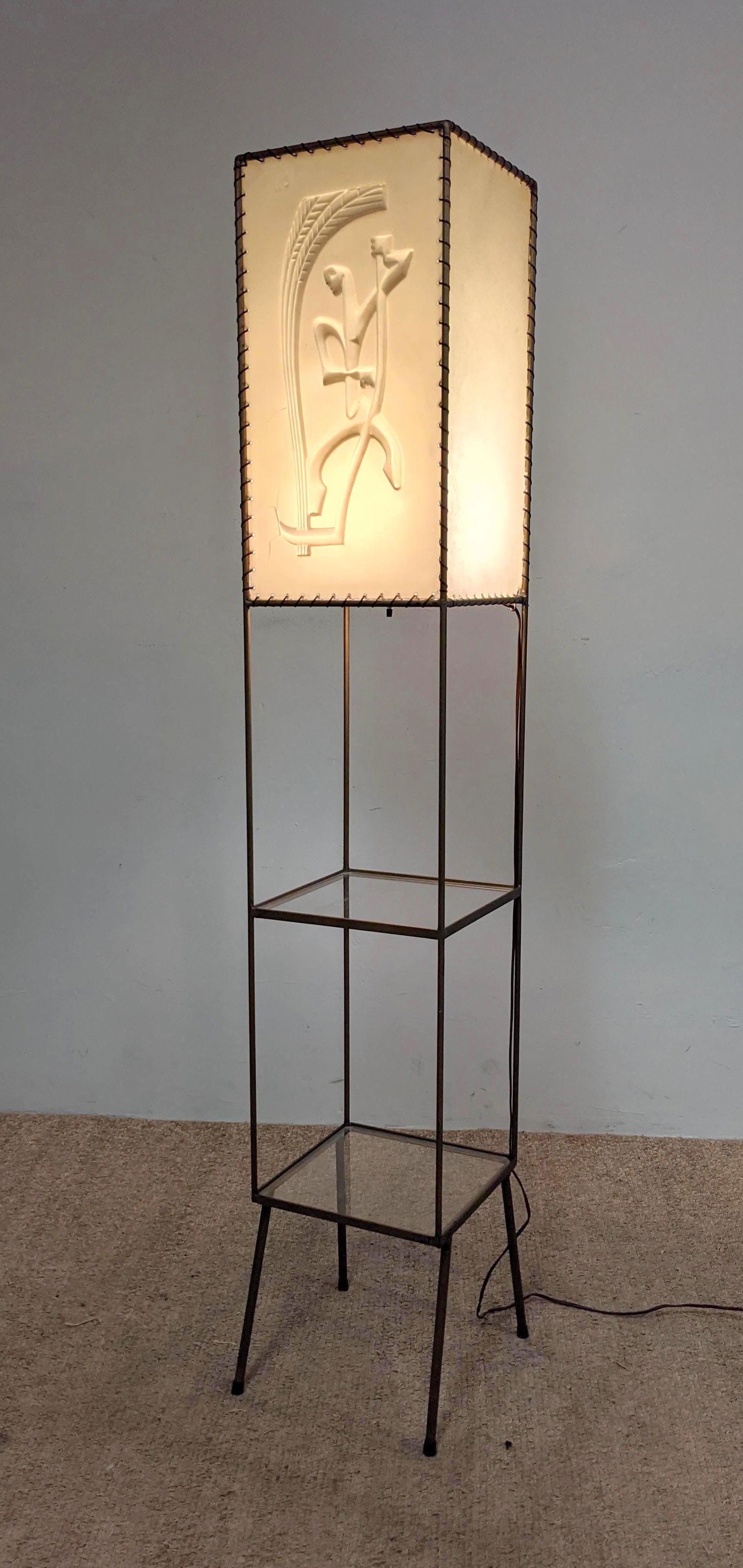 FREDERICK WEINBERG Mid Century Floor Lamp Shelves.Squar (1 of 17)