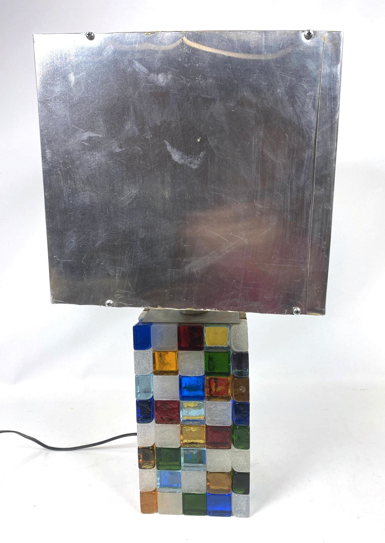 WOW! Glass  Cube Checkerboard Table Lamp. Modernist Des (1 of 6)