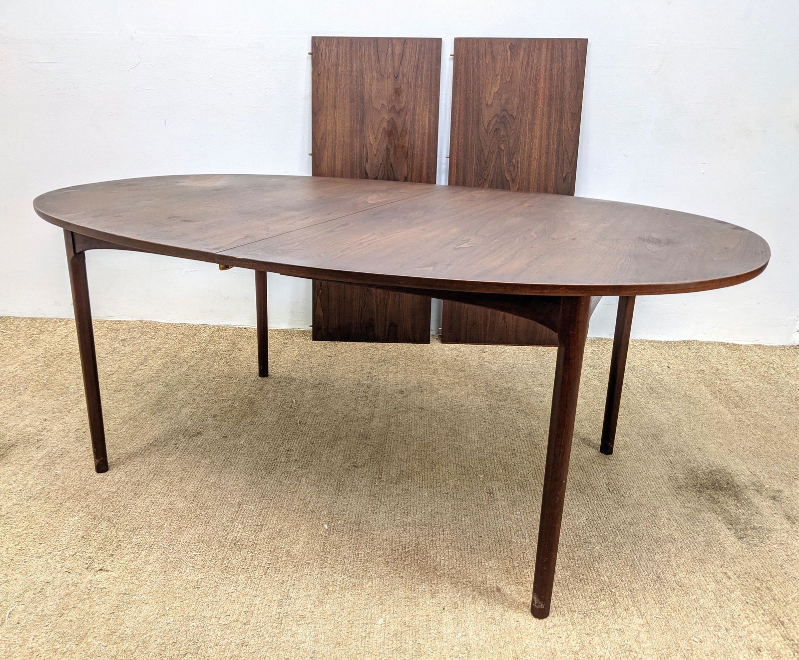 American Modern Walnut Dining Table. Two 20" leaves. (1 of 17)