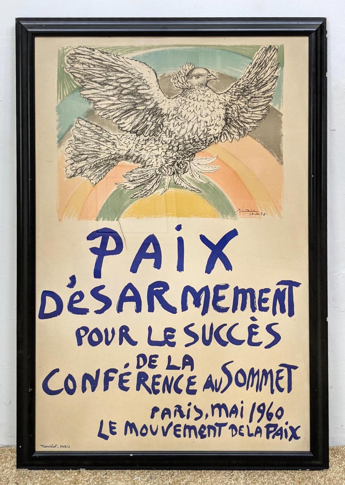 PABLO PICASSO Poster "Paix  D'esarmement". Framed. Peac (1 of 11)