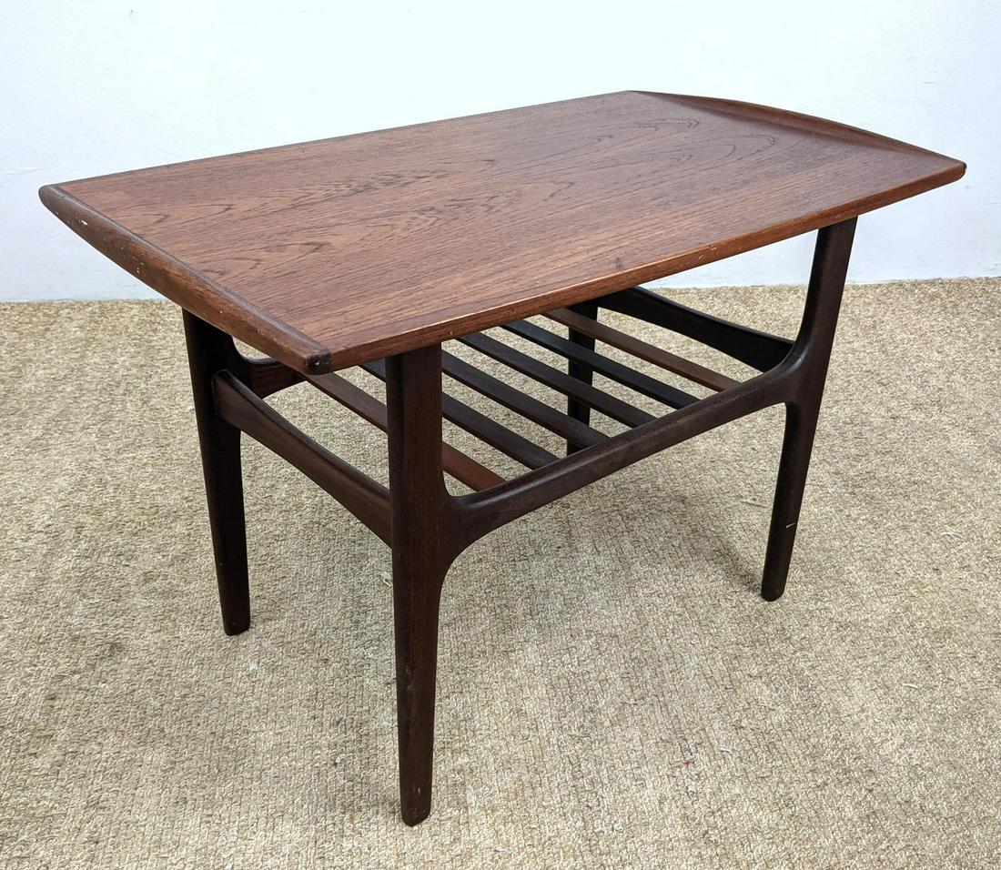Danish Modern Teak Side TAble with Raised Ends. (1 of 10)