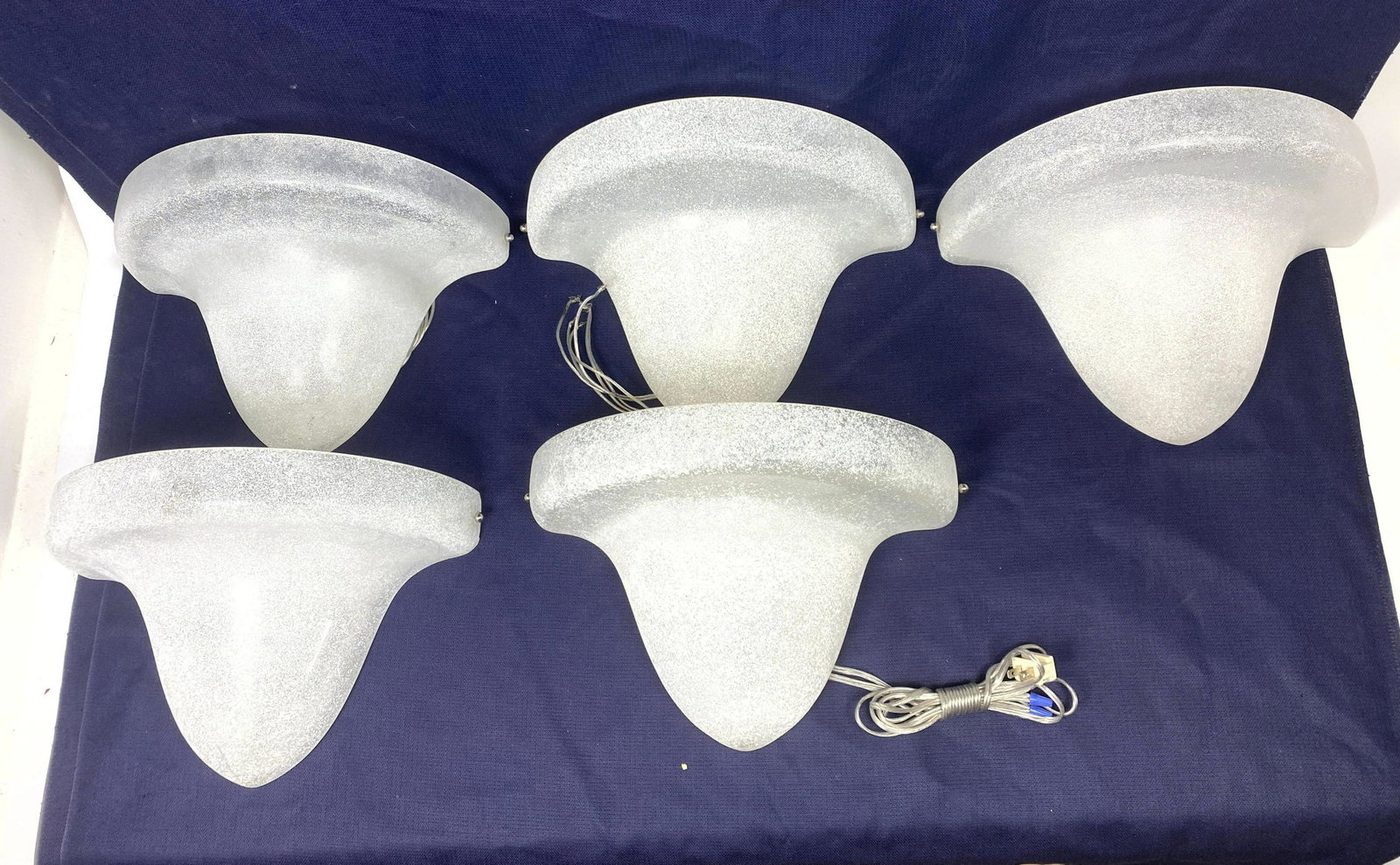 Set Scavo Frosted Glass Wall Sconces.: Set Scavo Frosted Glass Wall Sconces. -- Dimensions: H: 10 inches: W: 15 inches: D: 8 inches ---