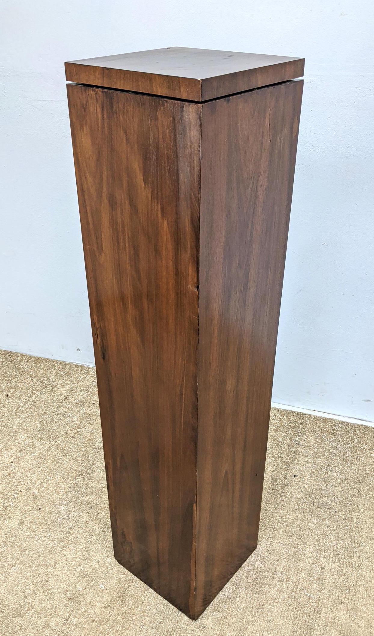 Tall wood Pedestal Display with revolving top. (1 of 11)
