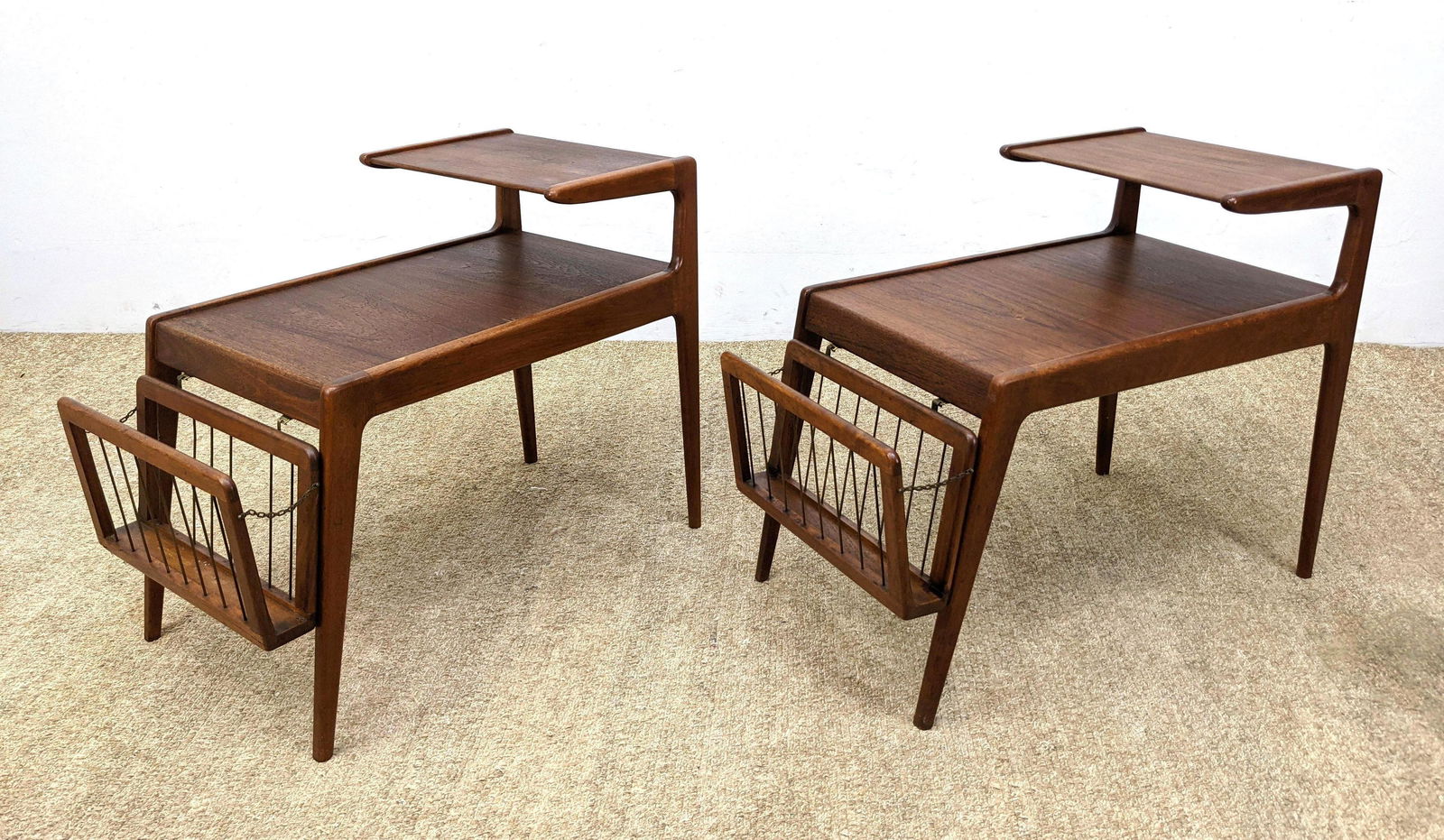 Pair KURT OSTERVIG Side Tables.  2 Tier tables with det (1 of 15)
