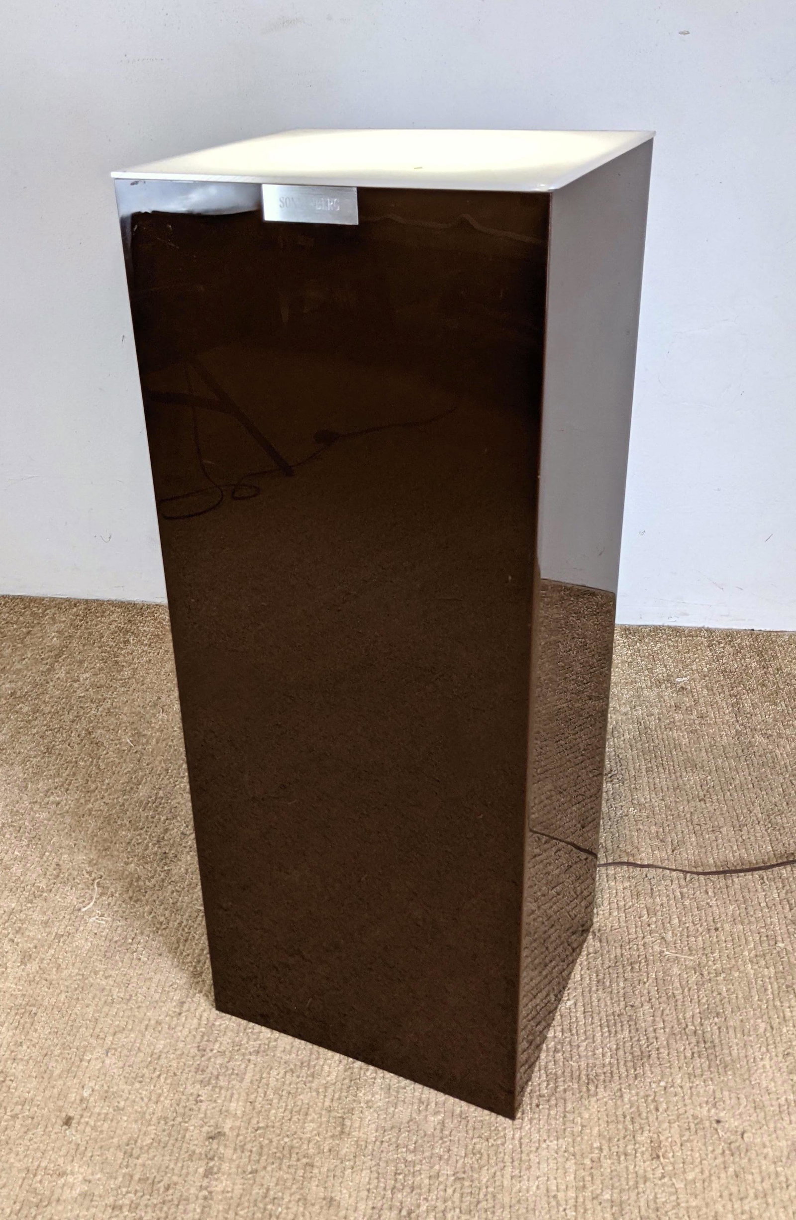 Light Up Acrylic Pedestal Display. Brown acrylic.: Light Up Acrylic Pedestal Display. Brown acrylic. -- Dimensions: H: 36 inches: W: 14 inches: D: 12 inches ---
