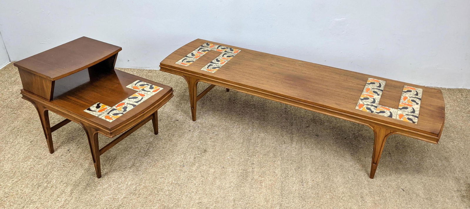 2pcs American Modern Tables with Colorful Inset Tiles. (1 of 14)