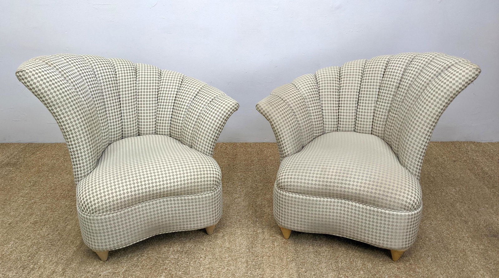 Pr Flared Shell Form Back Lounge Chairs. Contemporary N (1 of 9)