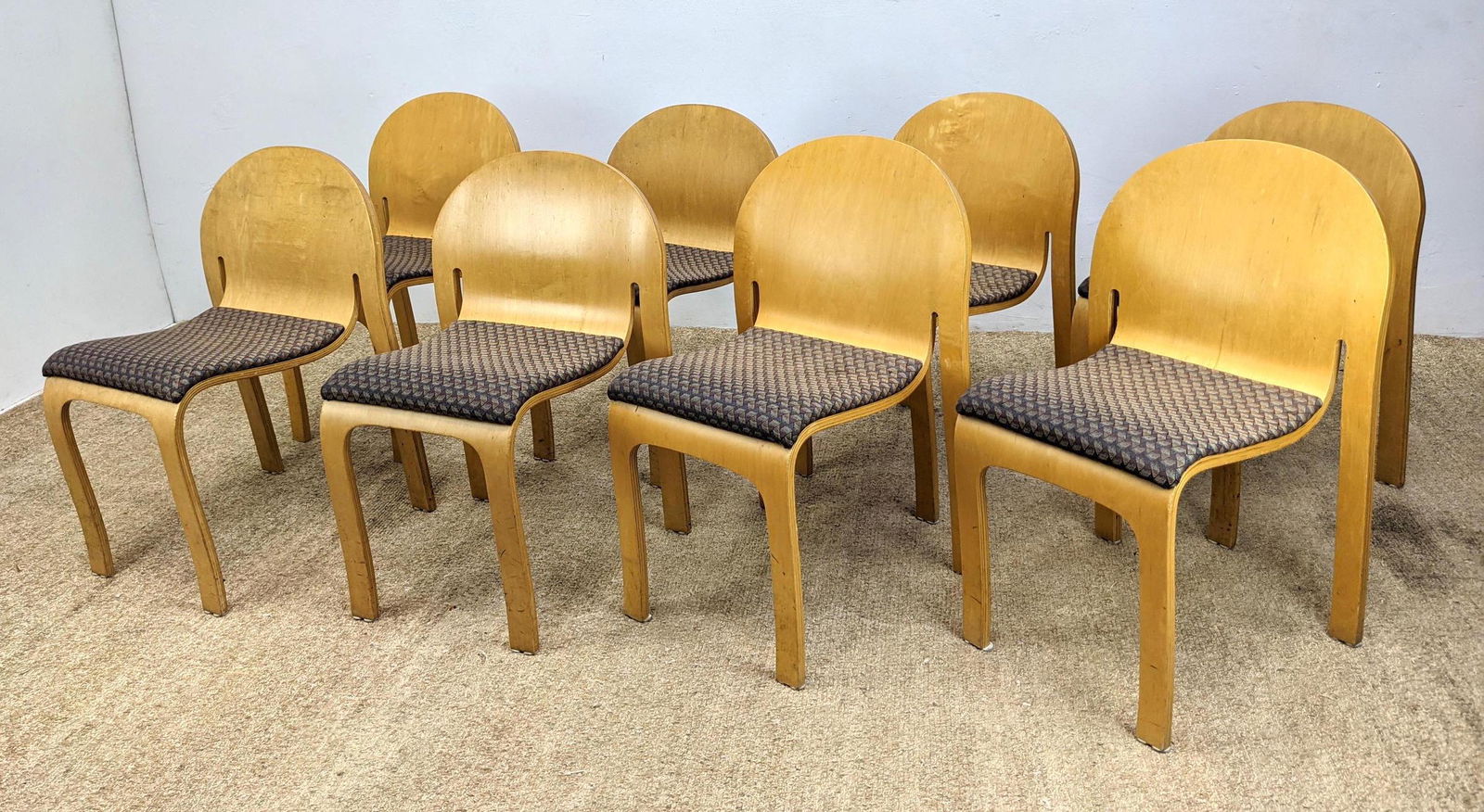 Set of 8 Molded Wood Stacking Chairs. Peter Denko (1 of 20)