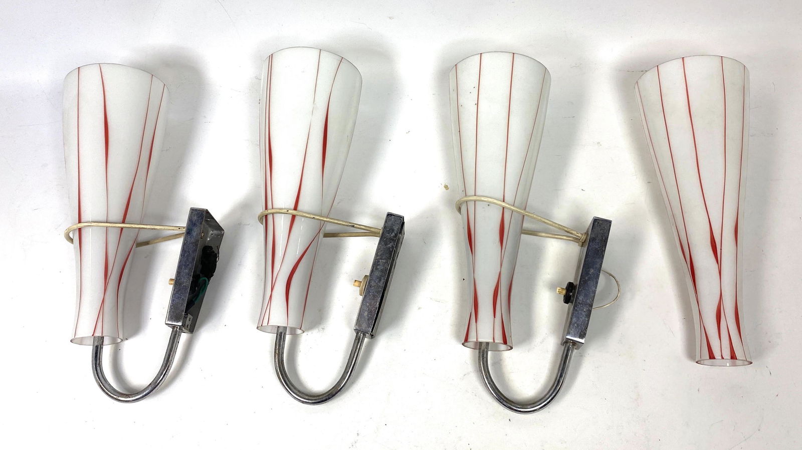 Set 3 Murano Art Glass Wall Sconce Lights. One Extra Sh (1 of 7)