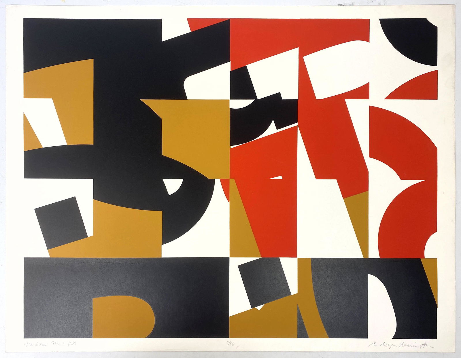 ROGER REMINGTON  Vintage Serigraph Print. "Modular No 1 (1 of 8)