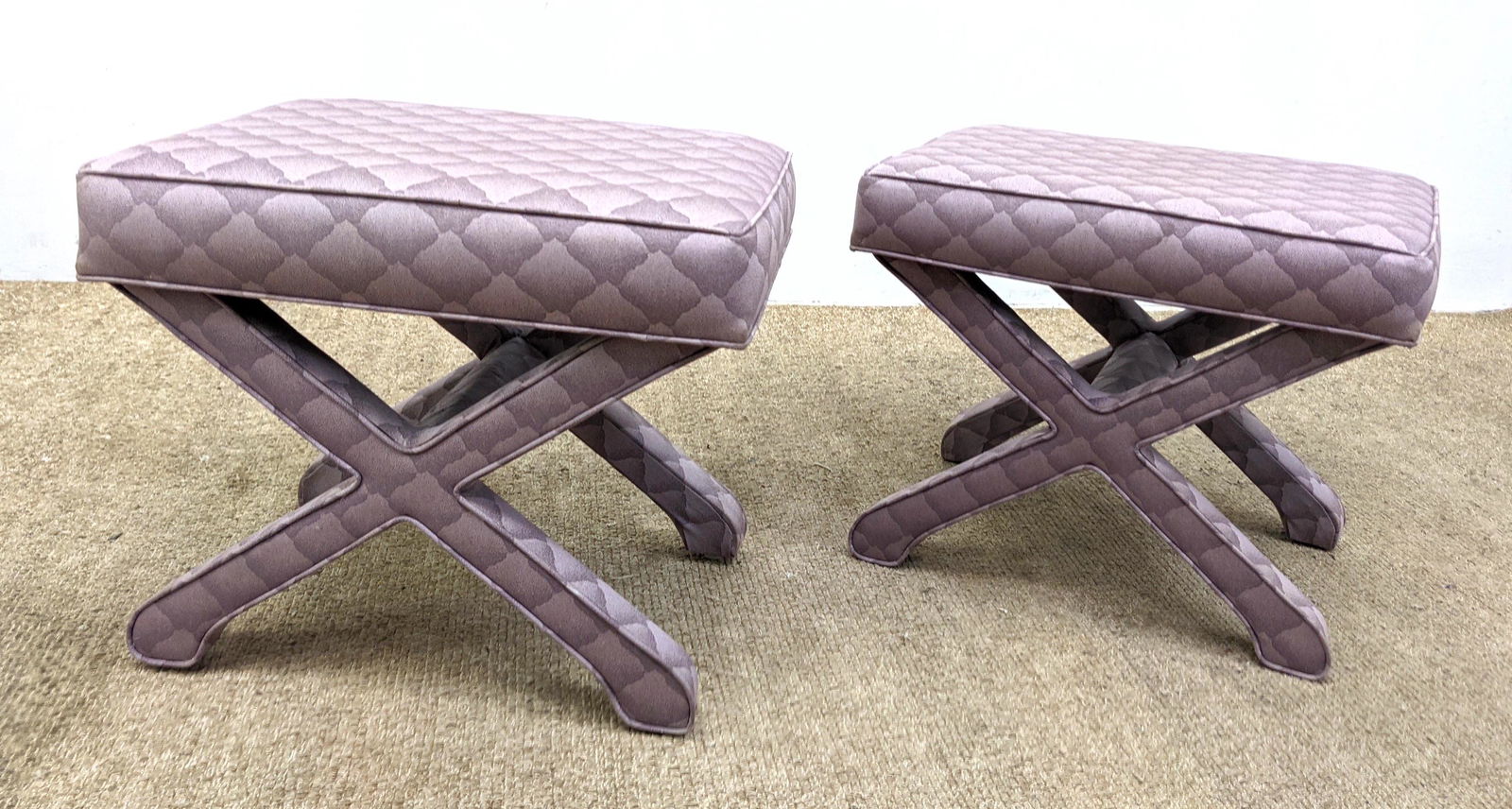Pr Upholstered Billy Baldwin style Benches. Fully Uphol (1 of 9)