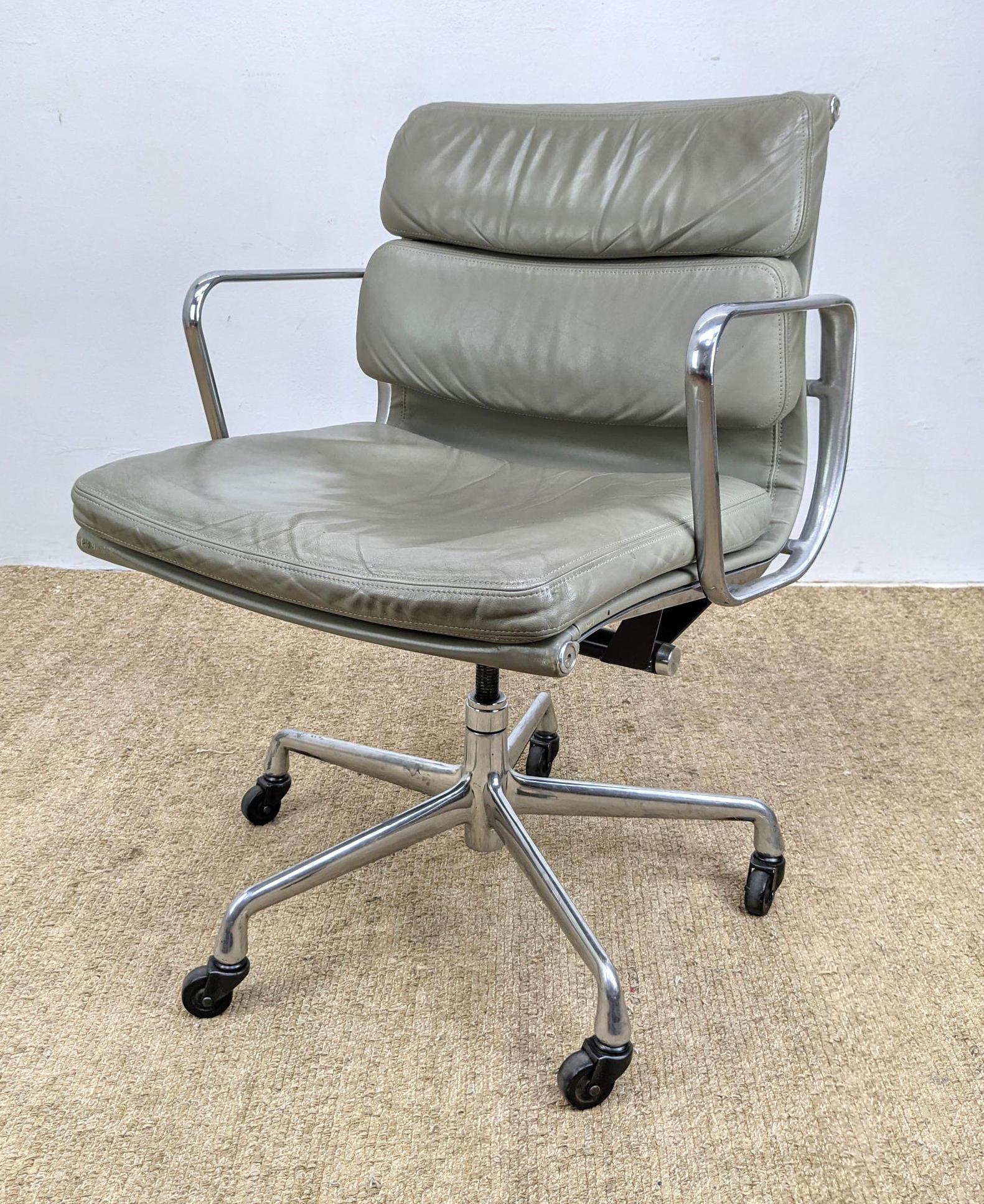 Eames Herman Miller Soft Pad Chair. Gray Leather Desk O (1 of 14)