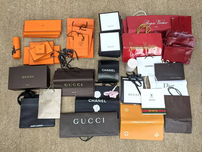 Sold at Auction: LARGE GROUPING OF DESIGNER BOXES & SHOPPING BAGS