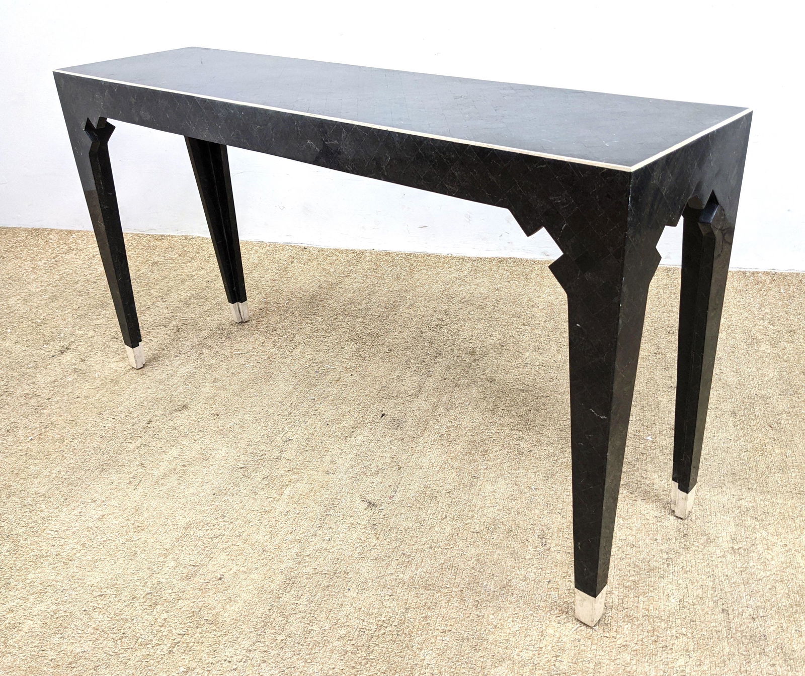 MAITLAND SMITH Black Marble Tesserae Tile Hall Table. C (1 of 15)