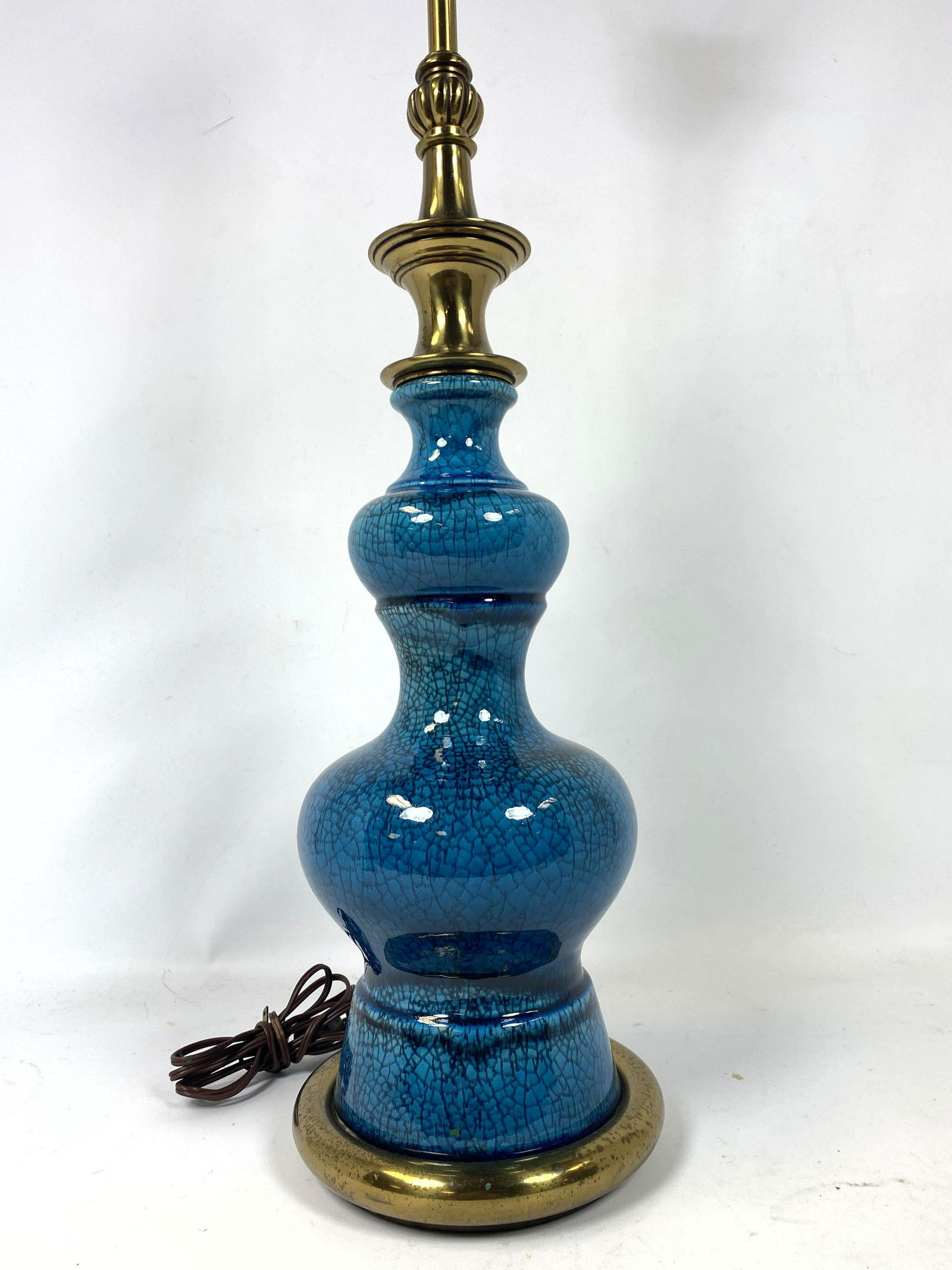 French style Turquoise Crackle Glazed Pottery Table Lam (1 of 12)