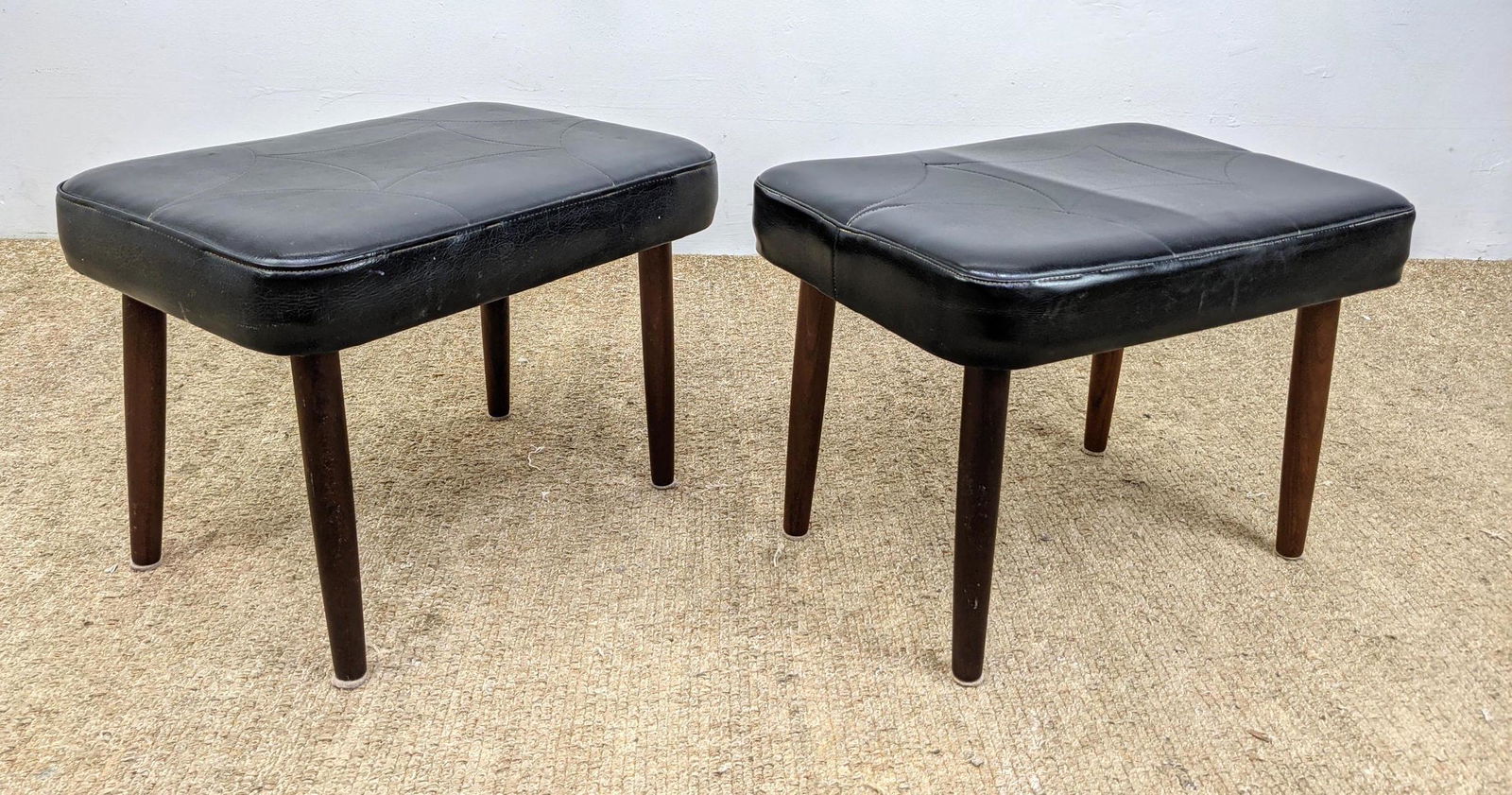 Pair 50s Modern Vinyl Stools. (1 of 6)