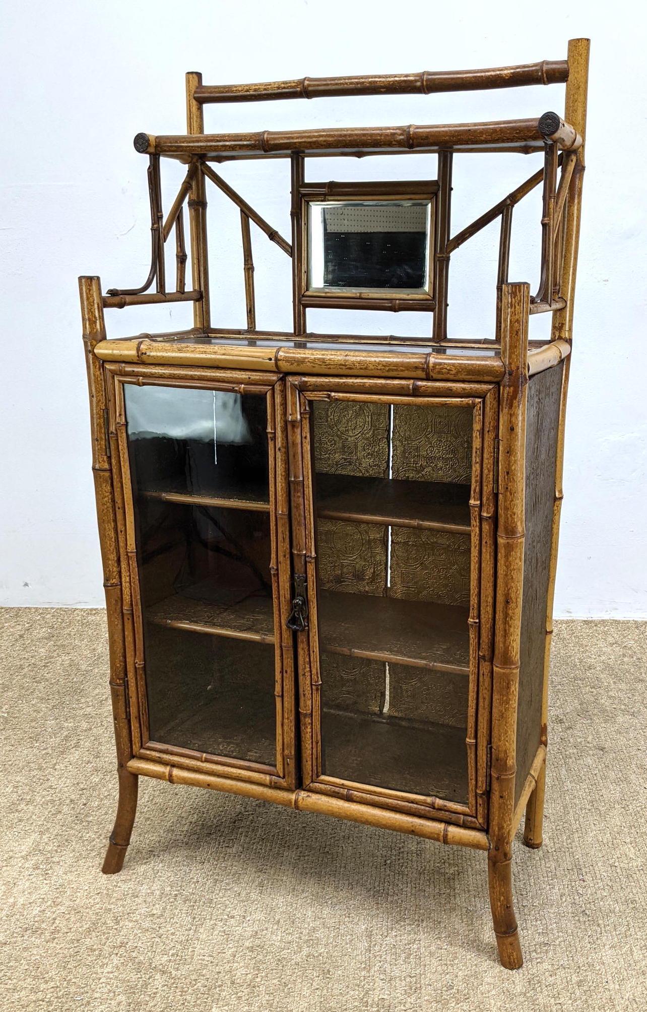 Asian Style Bamboo Server with Glass doors. Painted fin (1 of 19)