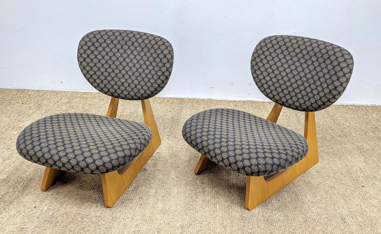 Pair JUNZO SAKAKURA Low Lounge Chairs. TENDO MOKKO (1 of 12)
