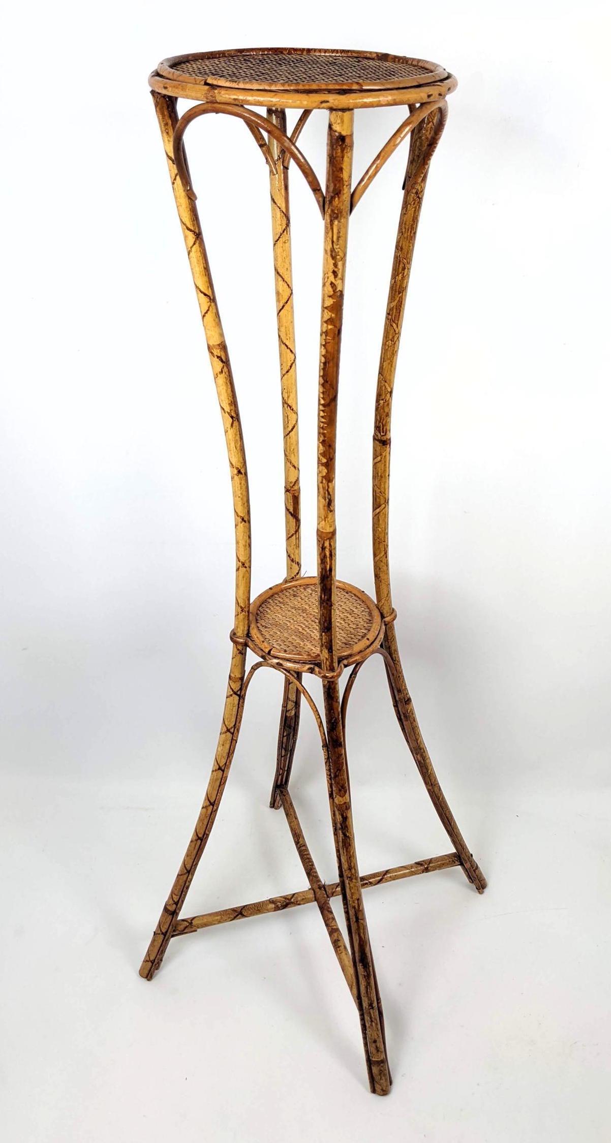 Tall Bamboo Fern Stand Pedestal Table. (1 of 10)