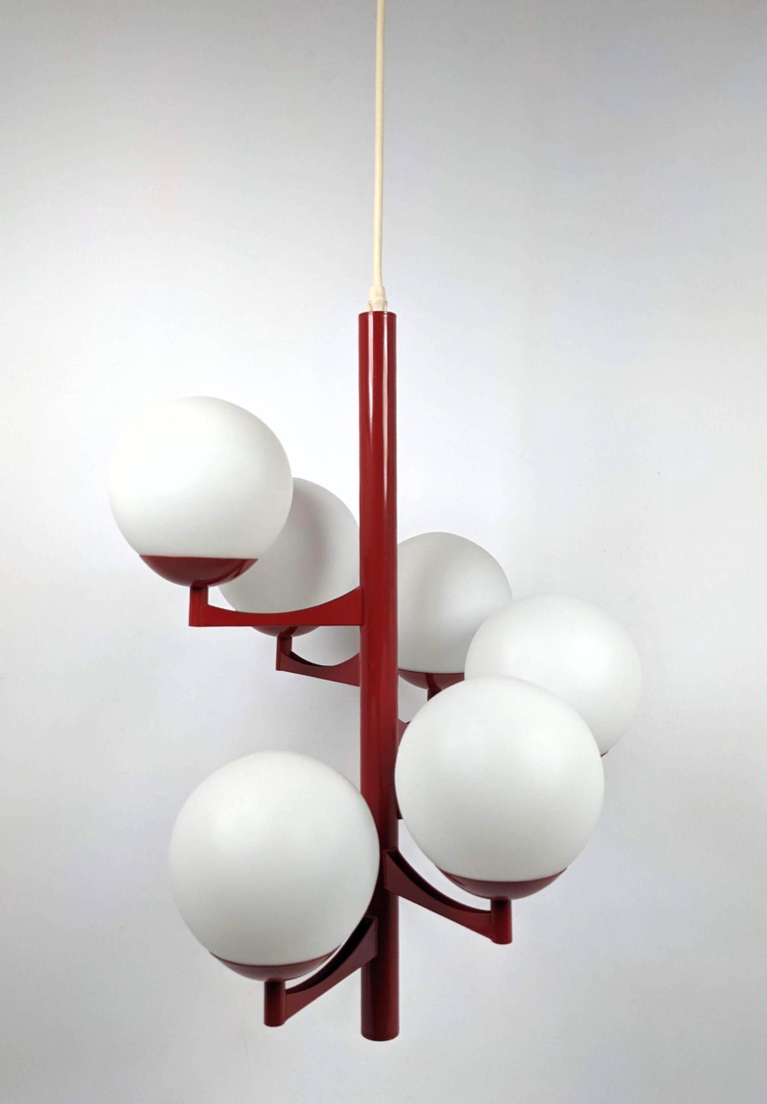 Mid Century Modern 6 Ball Chandelier Pendant Lamp. Ligh (1 of 12)