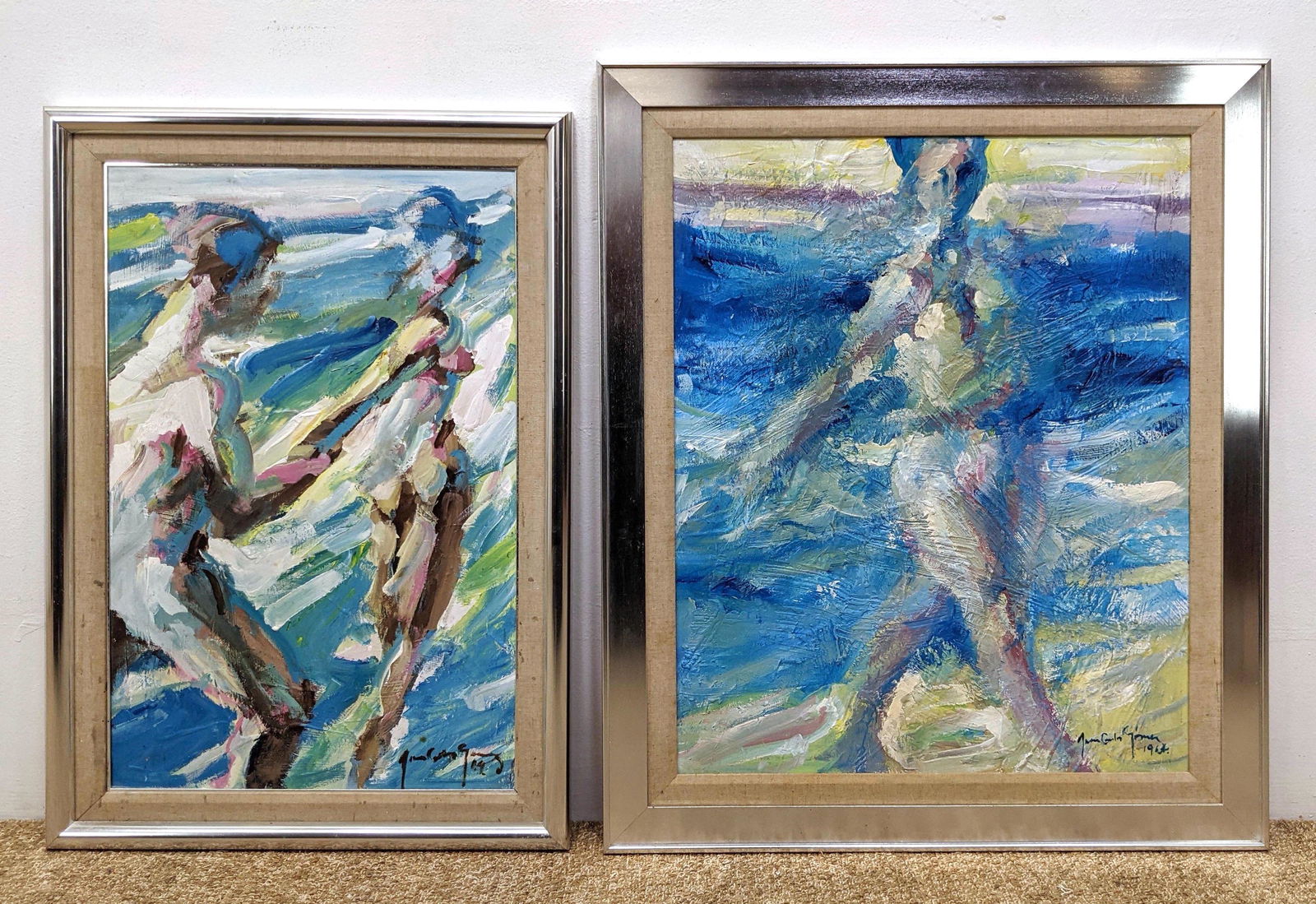 2pcs JUAN CARLOS GOMEZ Impressionist Paintings. Each wi (1 of 14)