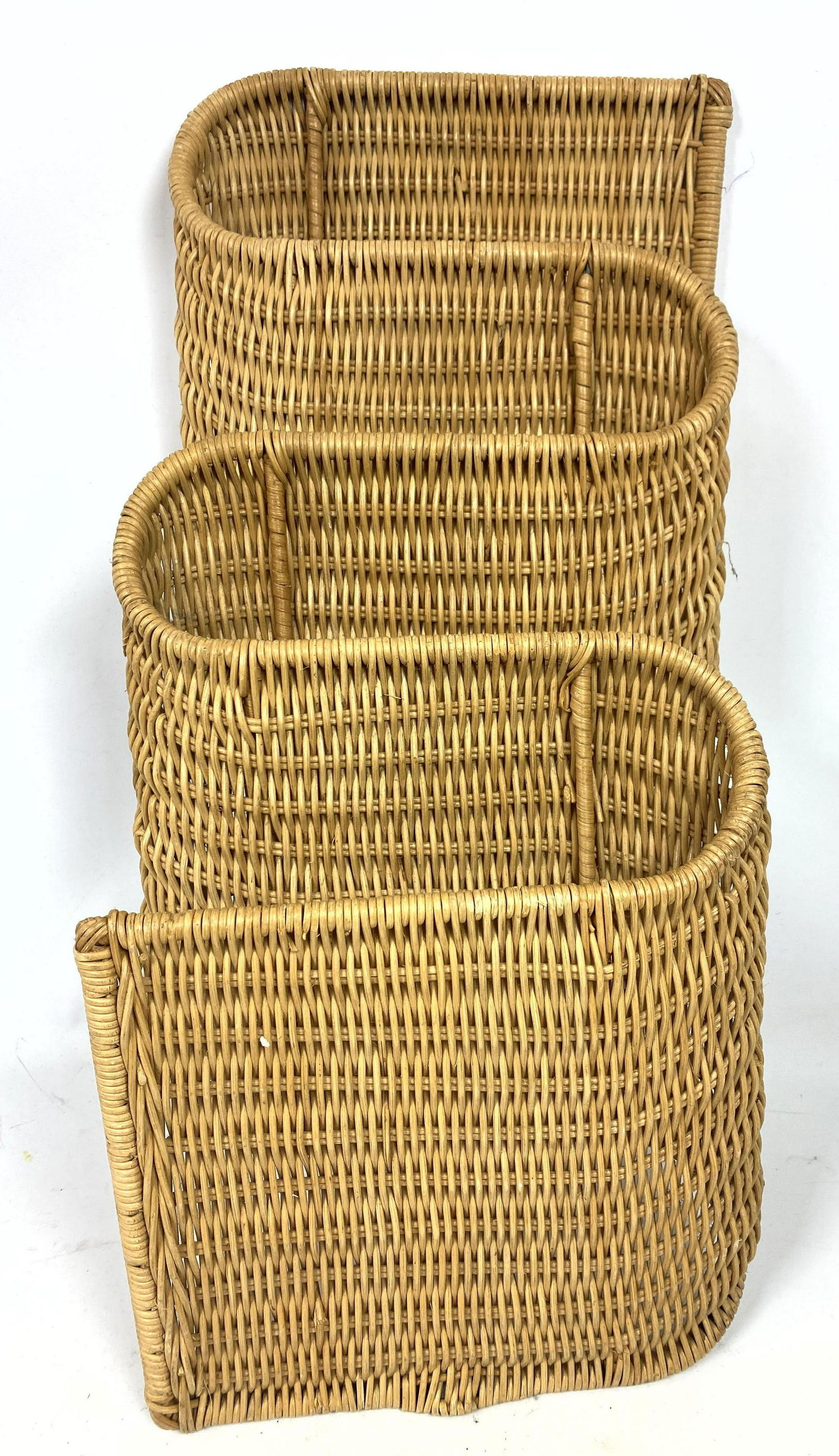 Wicker Wall Mount Magazine Shelf. Wavy design. (1 of 5)