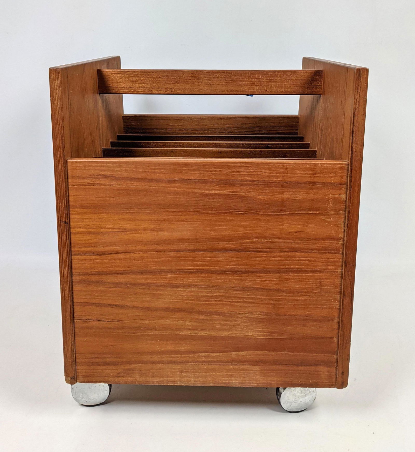 Danish Teak Modern Rolling Magazine Rack. Bruksbo style (1 of 12)