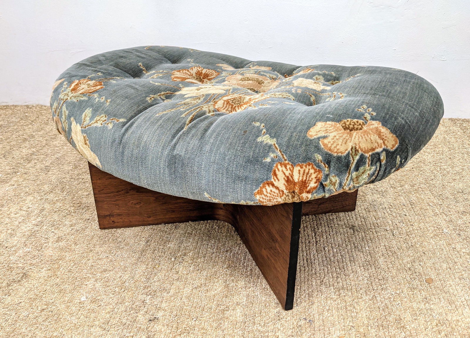 Modernist Tufted Upholstered seat Bench Foot Stool. Dou (1 of 11)