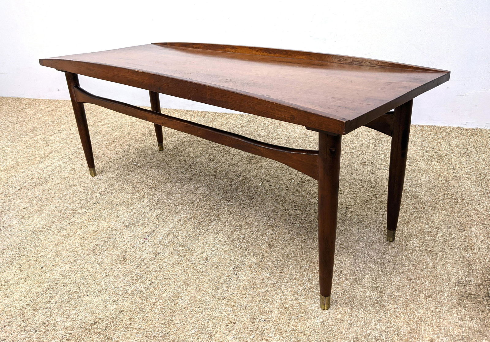Modernist Coffee Table. Raised Bowed Trim Edges. Tapere (1 of 13)
