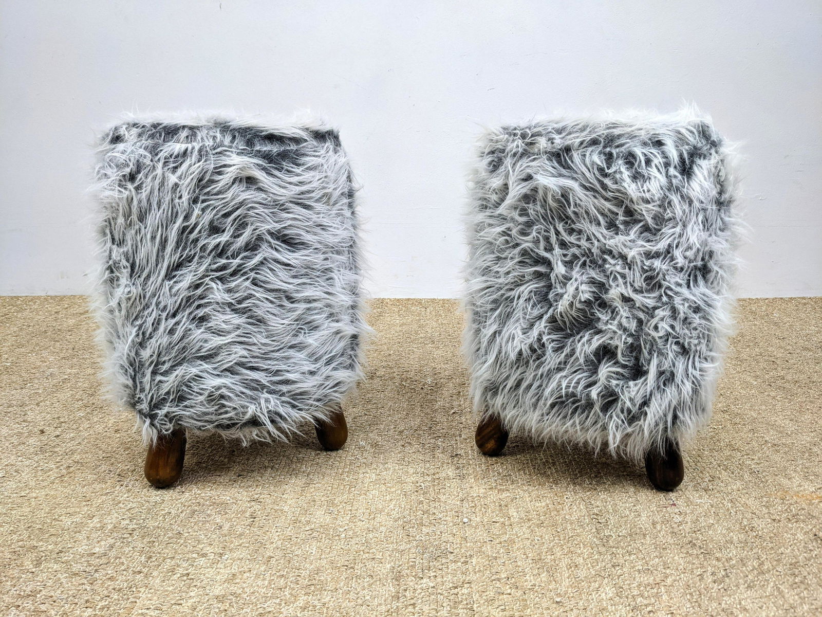 Pair Decorator Jean Royere Style 3 Leg Stools. (1 of 10)