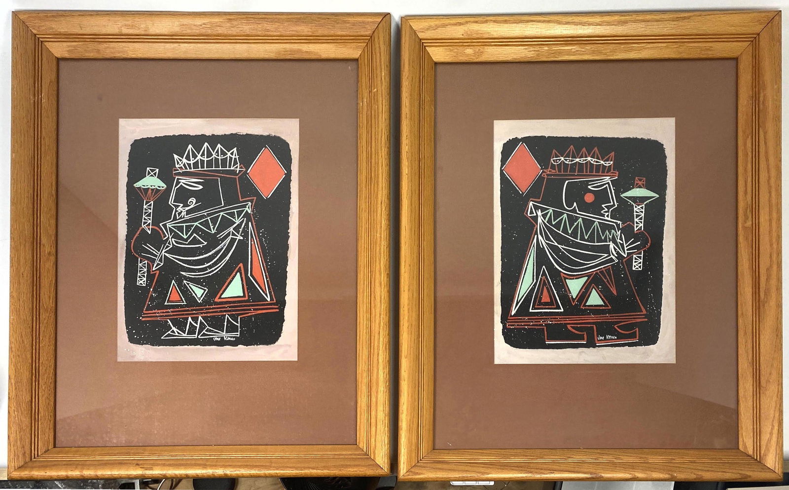 Pr Framed JANE KIRMAN "King of Diamonds" Prints. (1 of 12)