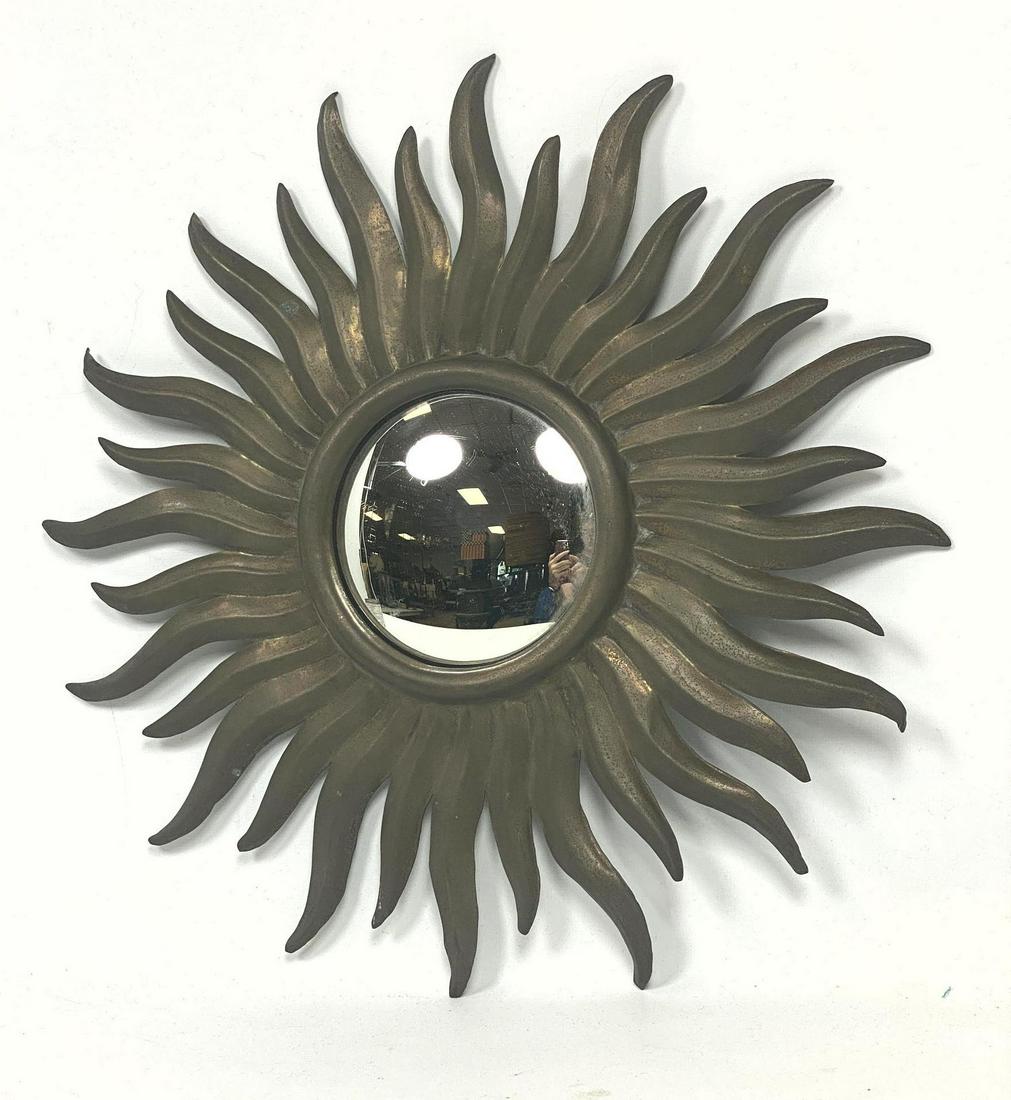 Small French Metal Starburst Sun Ray Hanging Wall Mirro (1 of 6)