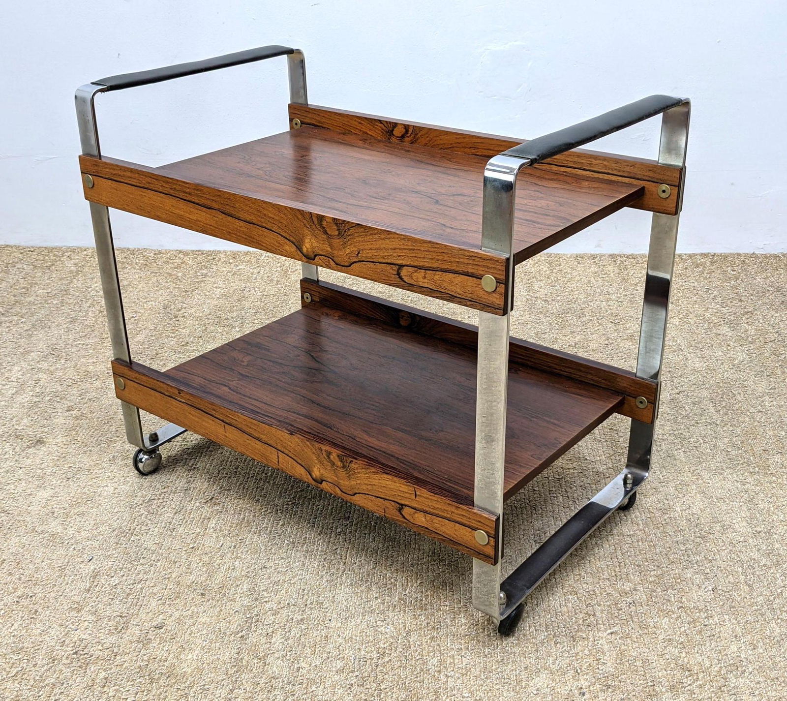 Vintage Rosewood and Chrome Bar Cart by Richard Young. (1 of 11)