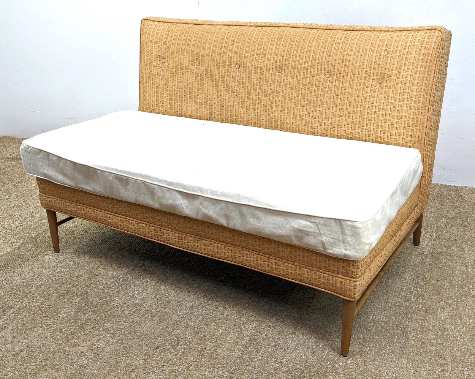 Paul McCobb attributed Upholstered Sofa Couch. Tapered (1 of 13)
