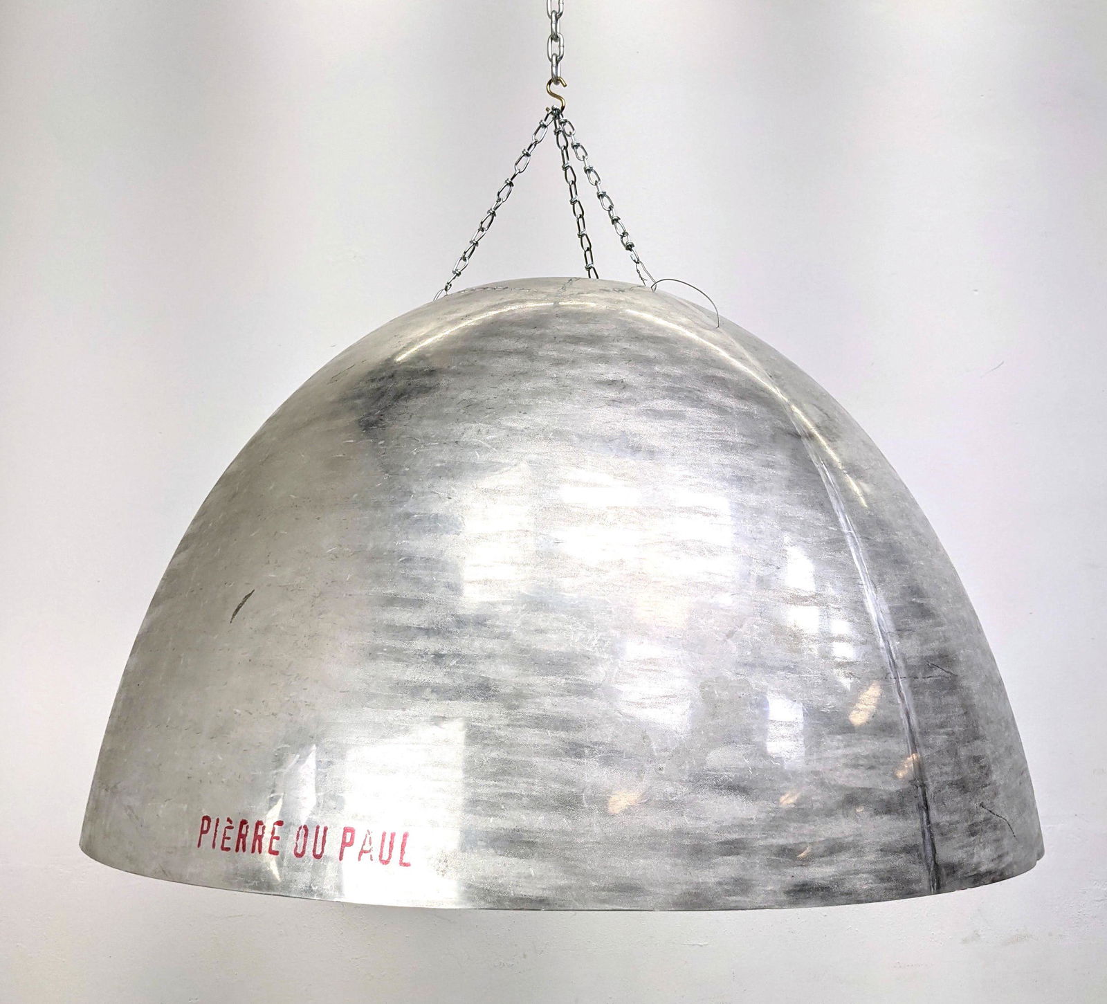PIERRE OU PAUL Metal Dome Hanging Light. Lg Diameter do (1 of 11)