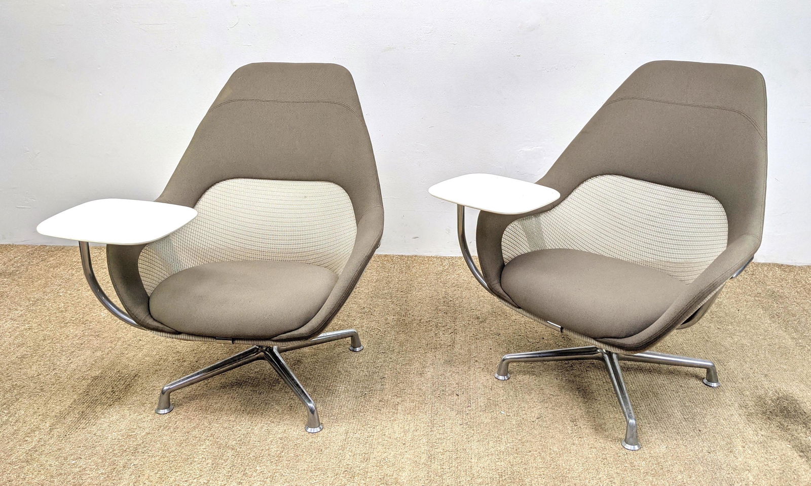 Pair STEELCASE Work Lounge Chairs. Chairs with work tab (1 of 15)