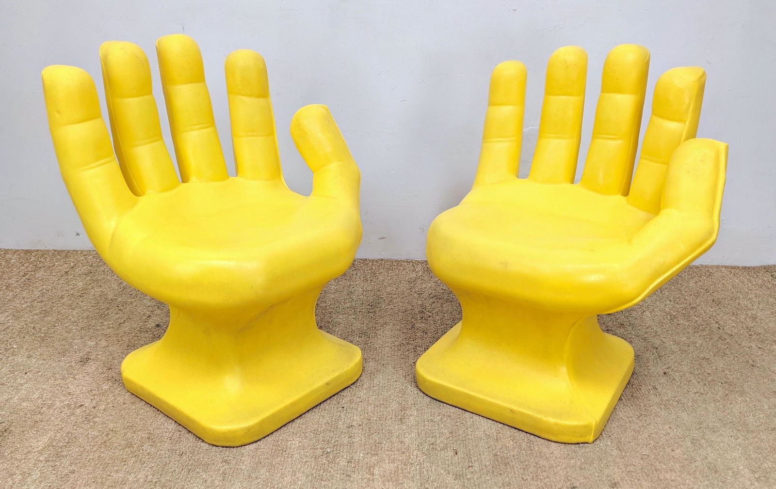 Pair Yellow RMI Plastic Hand Lounge Chairs. (1 of 11)