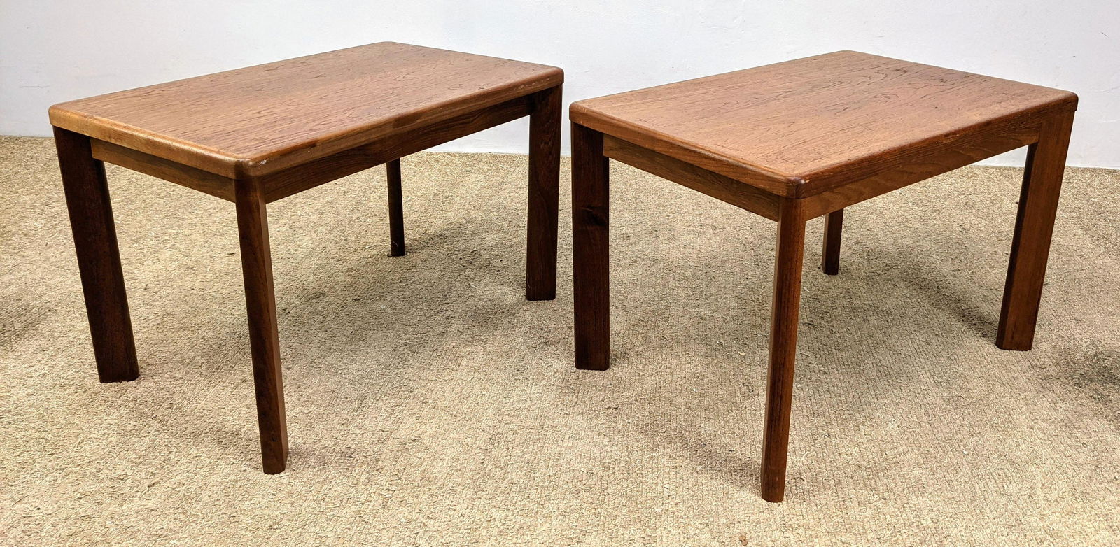 Pr VEJLE STOLE Danish teak Side End tables. marked (1 of 13)