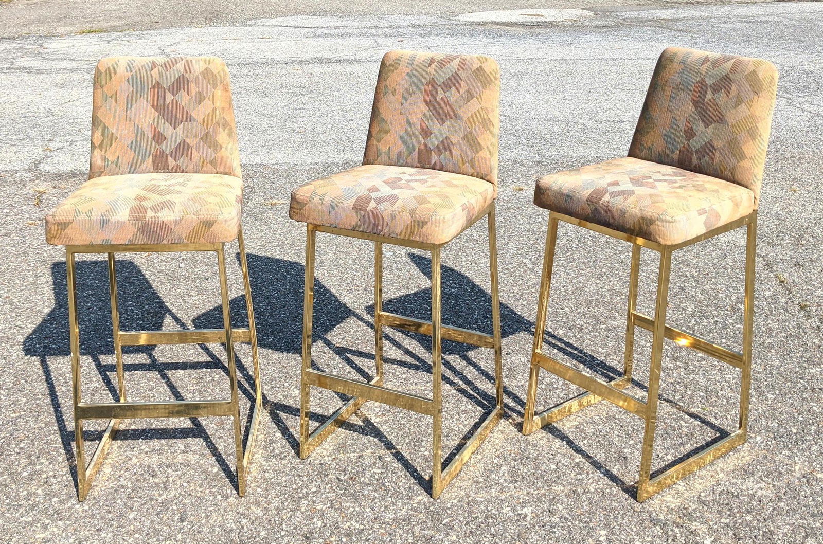 Set 4 Bar Stools. Gold Tone metal frames. PREVIEW furni (1 of 13)