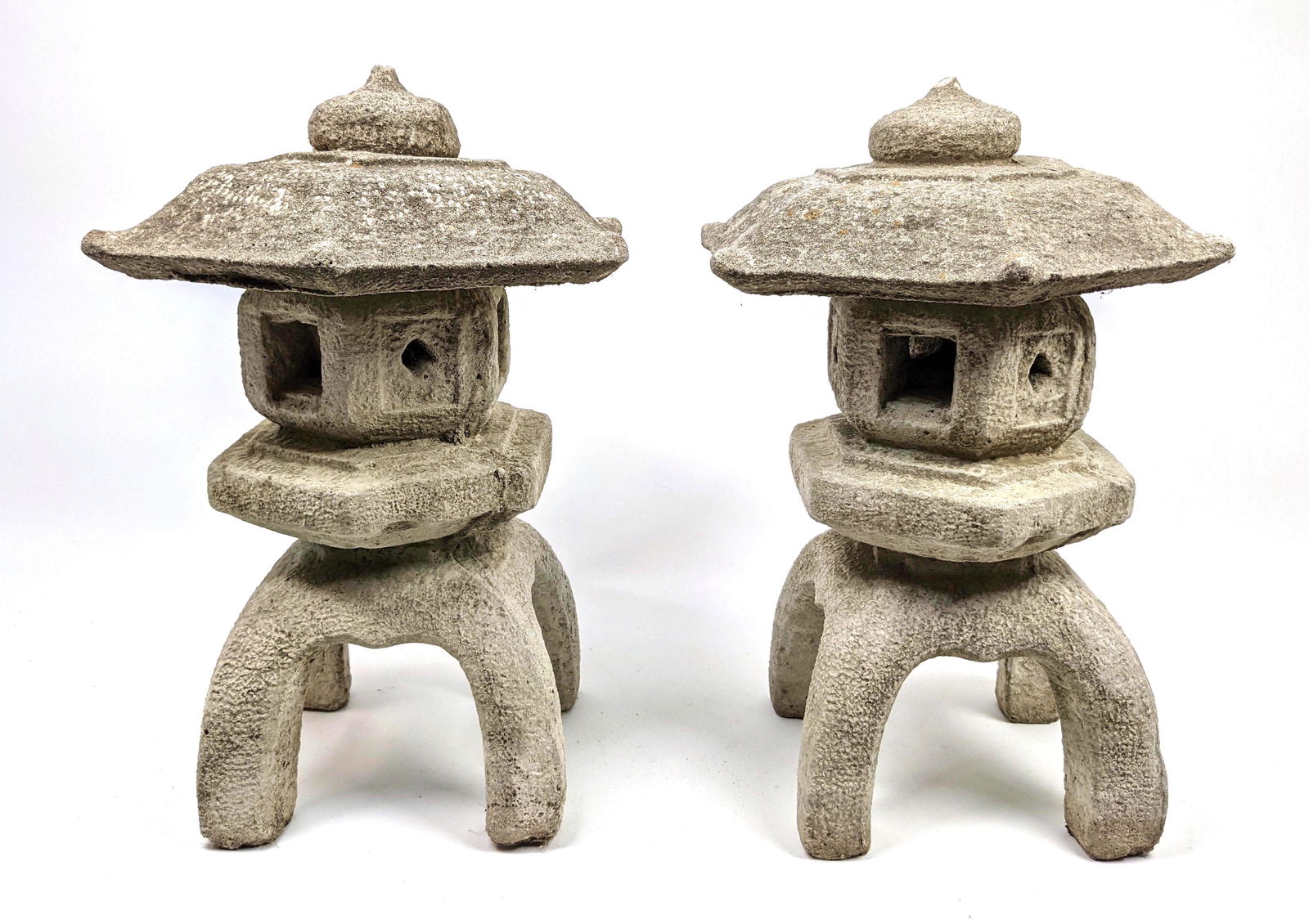 Pr 17" Cast Concrete Outdoor Garden Patio Pagodas. Asia (1 of 14)