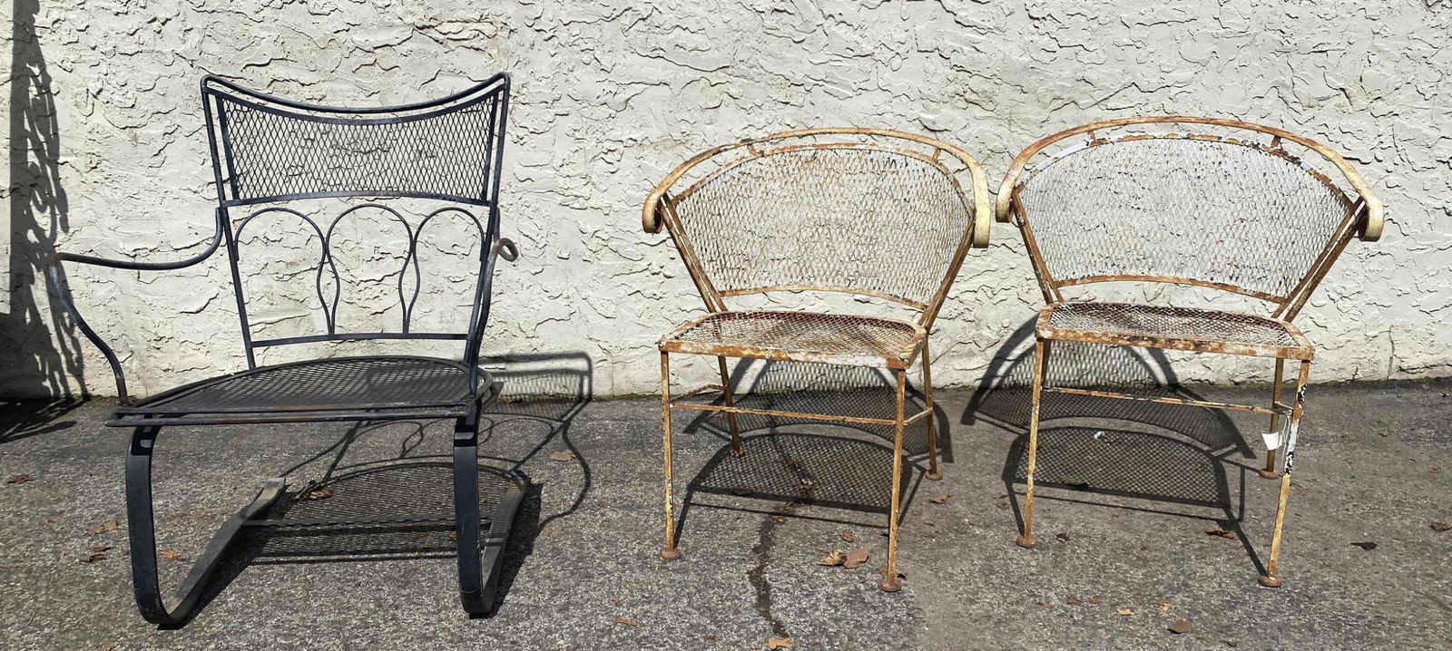 Lot 3 Outdoor Iron Garden Patio Chairs. One SALTERINI B (1 of 10)
