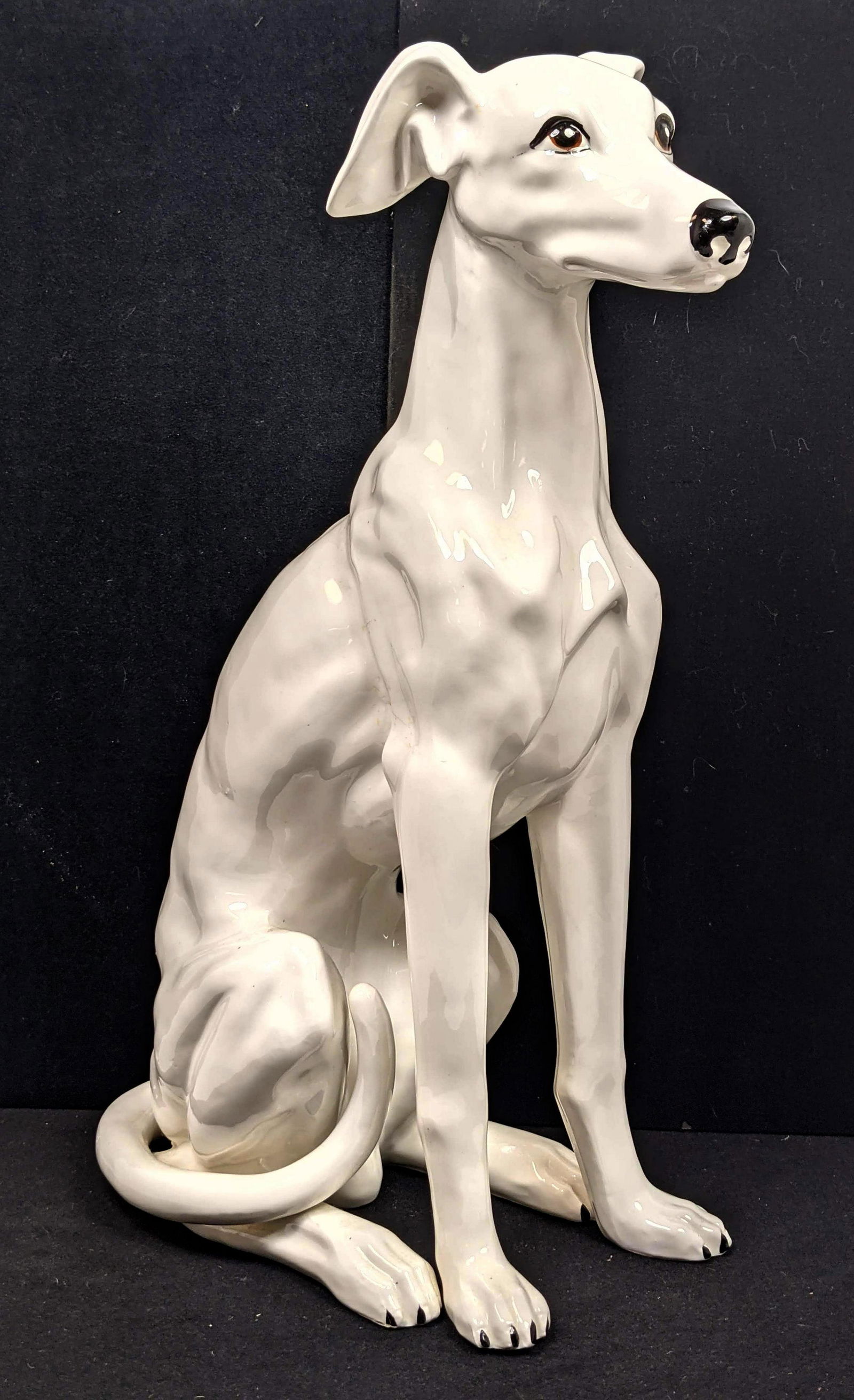 ANDREA by SADEK 20" Glazed Pottery Dog Figure Sculpture (1 of 9)