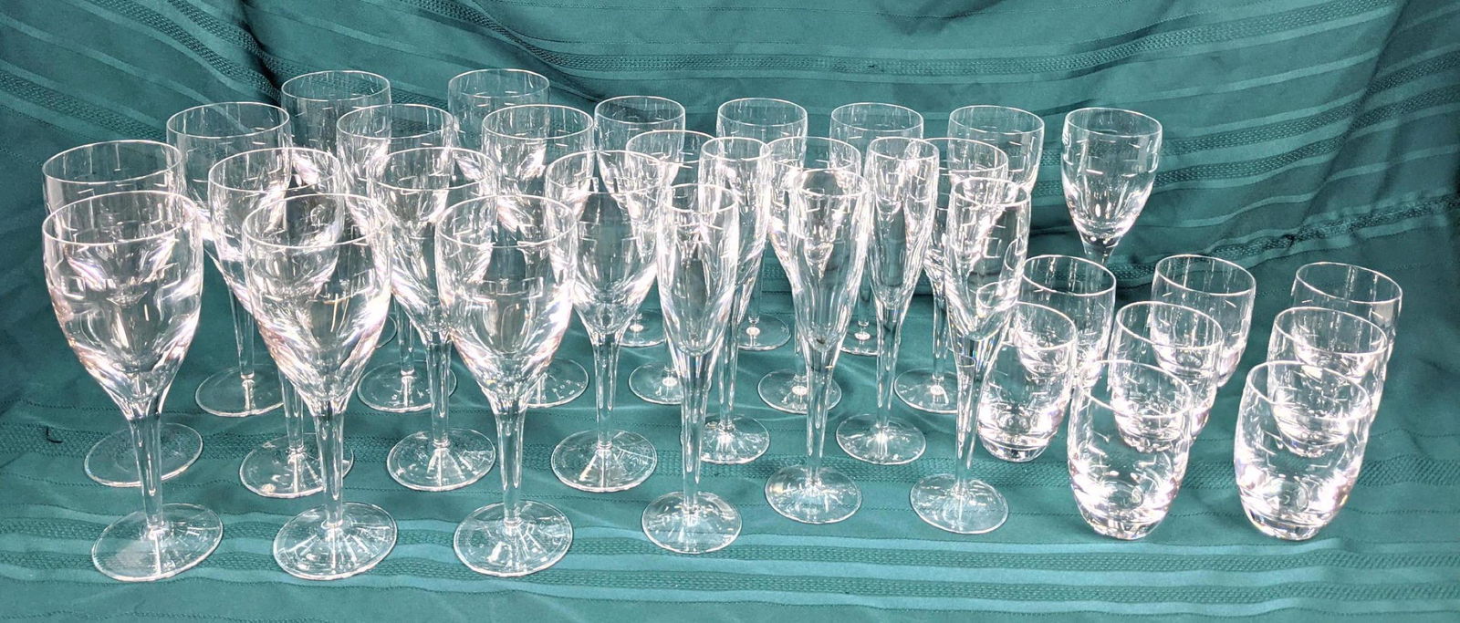 33pc WATERFORD Crystal Stemware. (12) 10".  (8) 9". (5) (1 of 10)