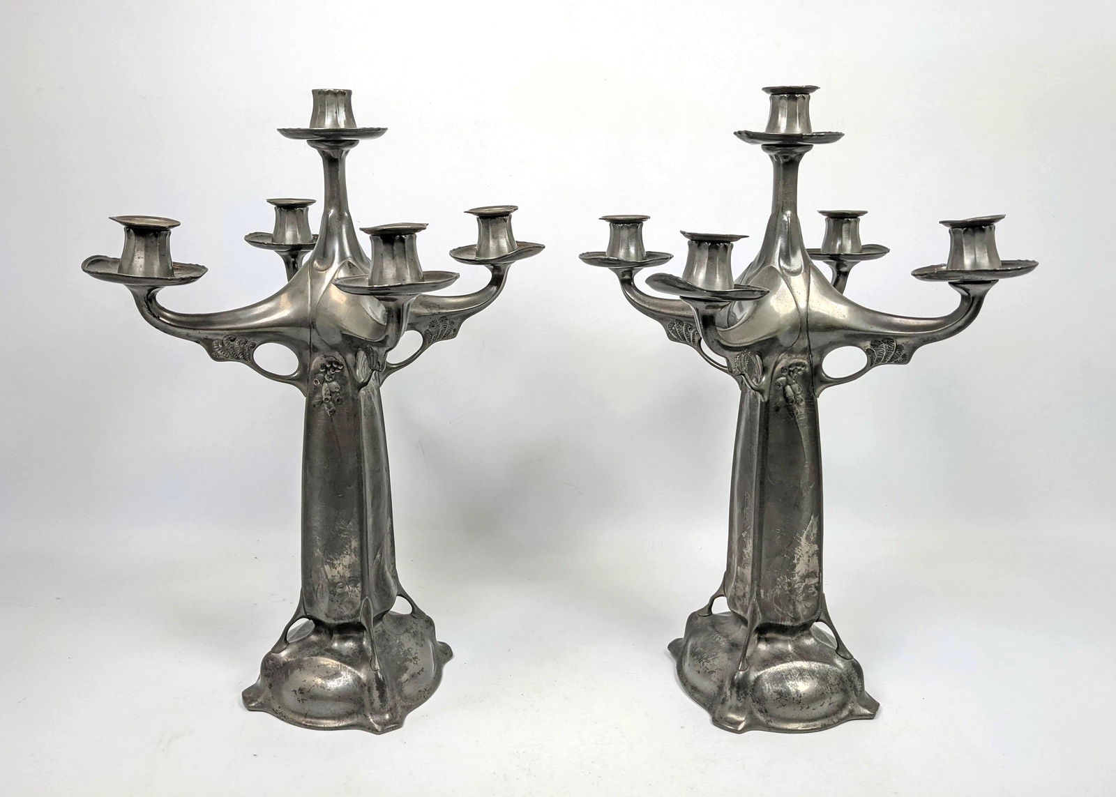 Pr HUGO LEVEN for KAYSERZINN Candle Sticks. Pewter Art (1 of 18)