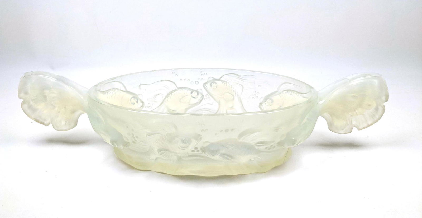 VERLYS Opalescent Glass Fish Bowl. Deep relief design o (1 of 17)