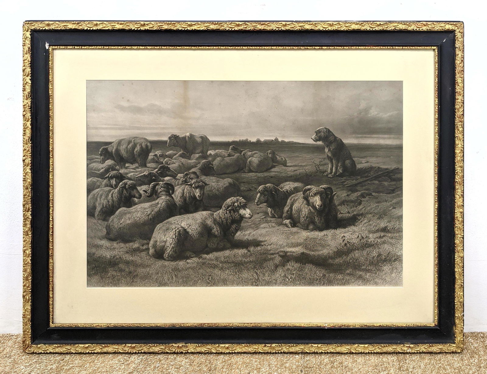 After Rosa Bonheur Etching Print. Shepherding Dog watch (1 of 10)
