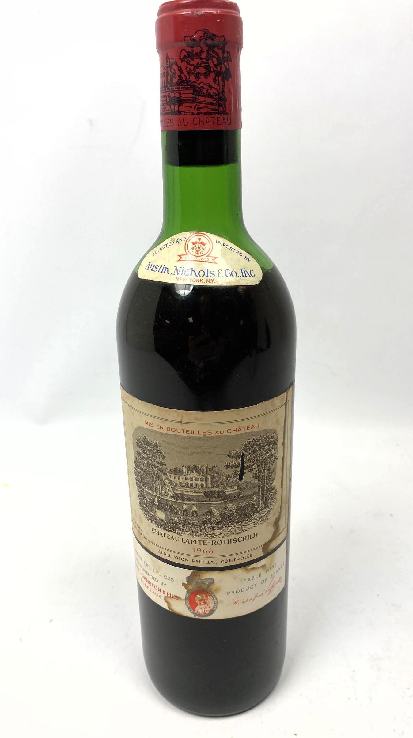 1968 CHATEAU LAFITE ROTHSCHILD Wine: 1968 CHATEAU LAFITE ROTHSCHILD Wine-- Dimensions: H: 12 inches ---