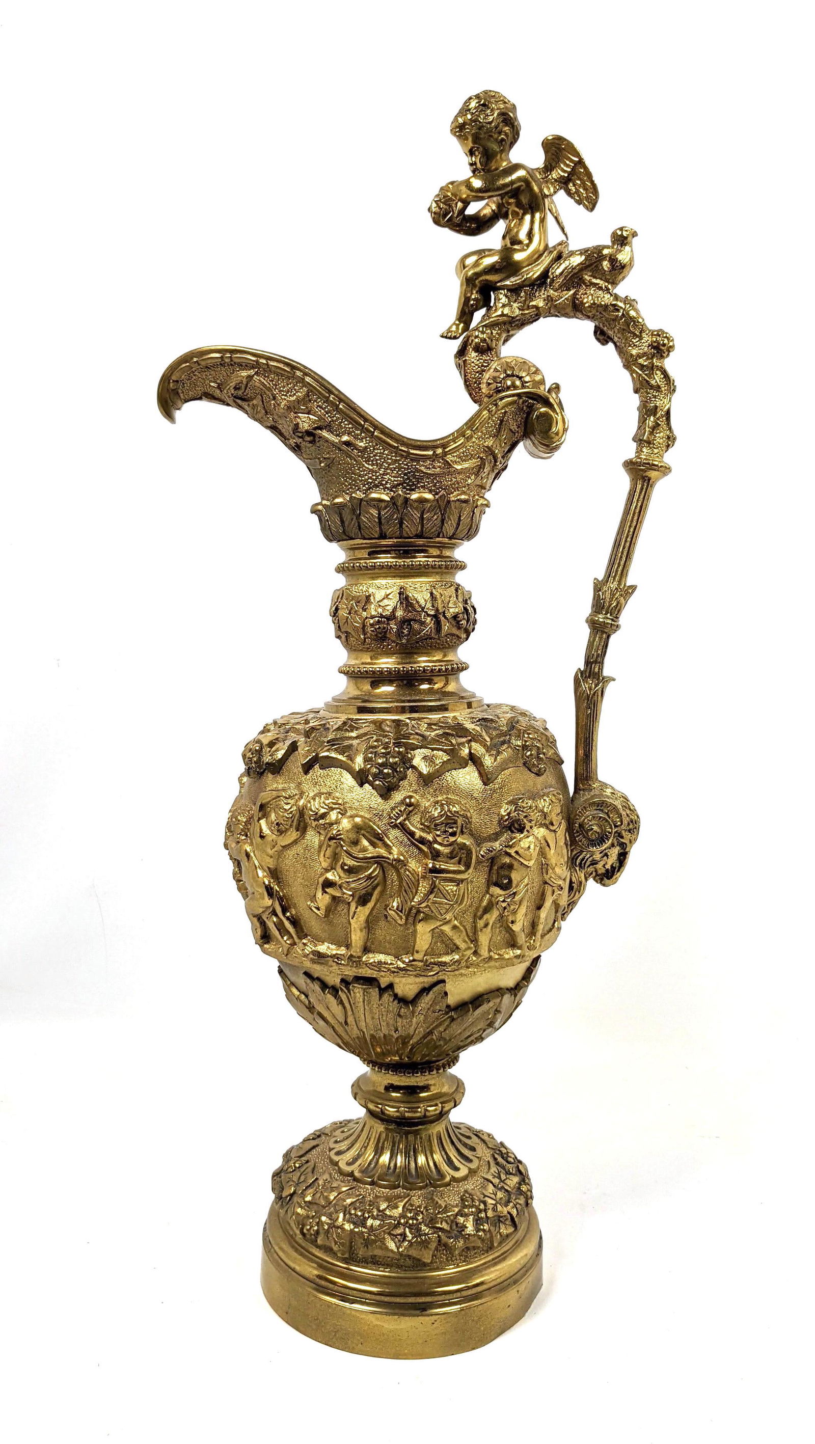 Fancy Decorative Brass Ewer Mantle Sculpture. Decorated (1 of 12)