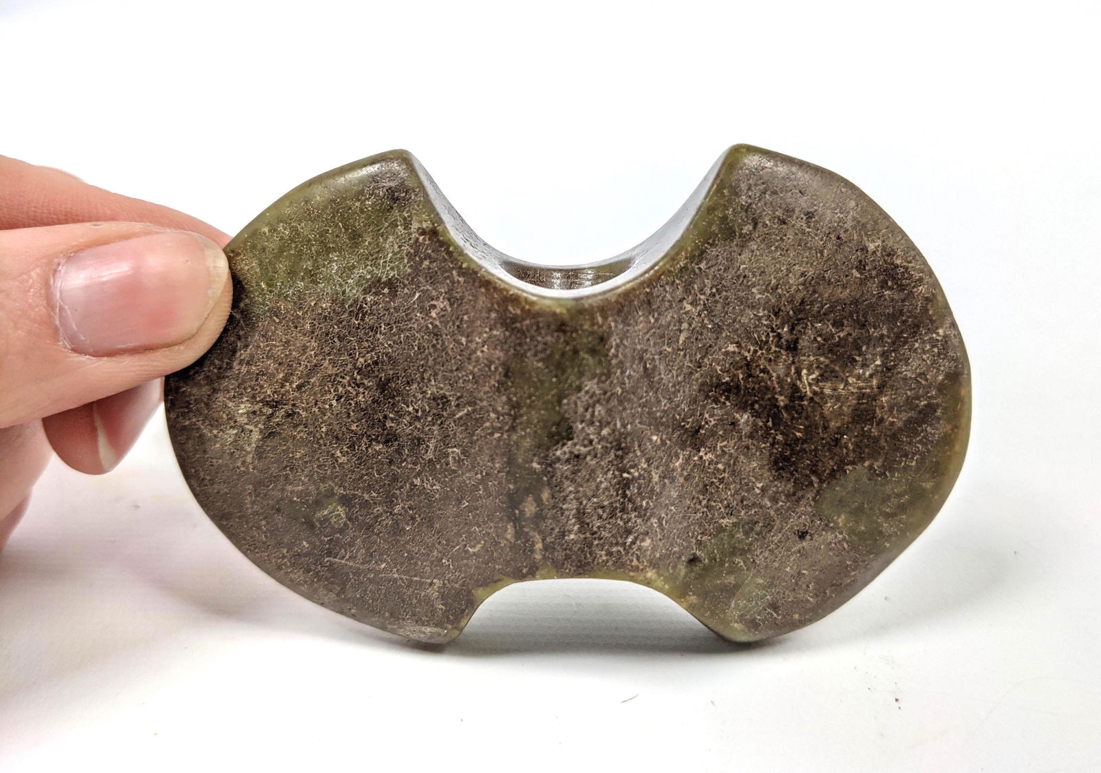 Carved Stone Butterfly Bannerstone. (1 of 8)