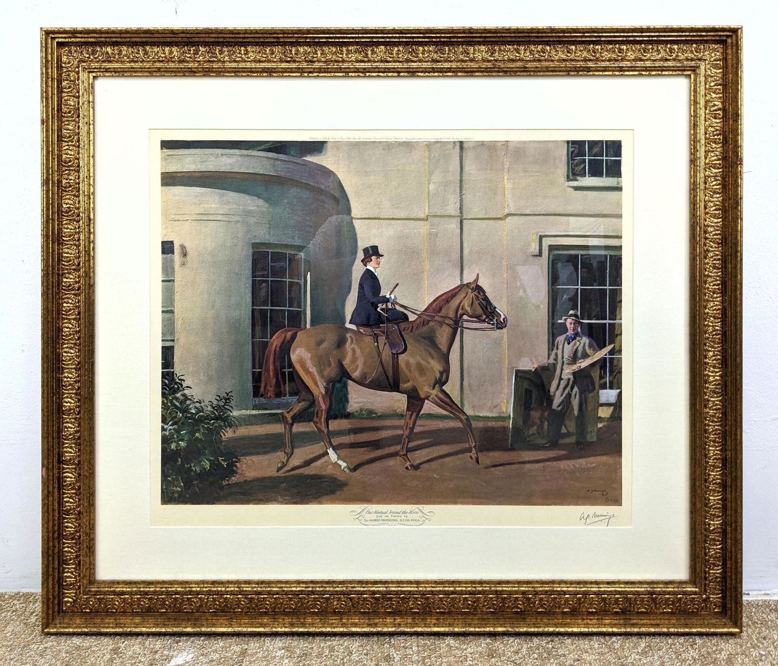 Pencil Signed ALFRED MUNNING Horse Print.  Equestrian P (1 of 11)